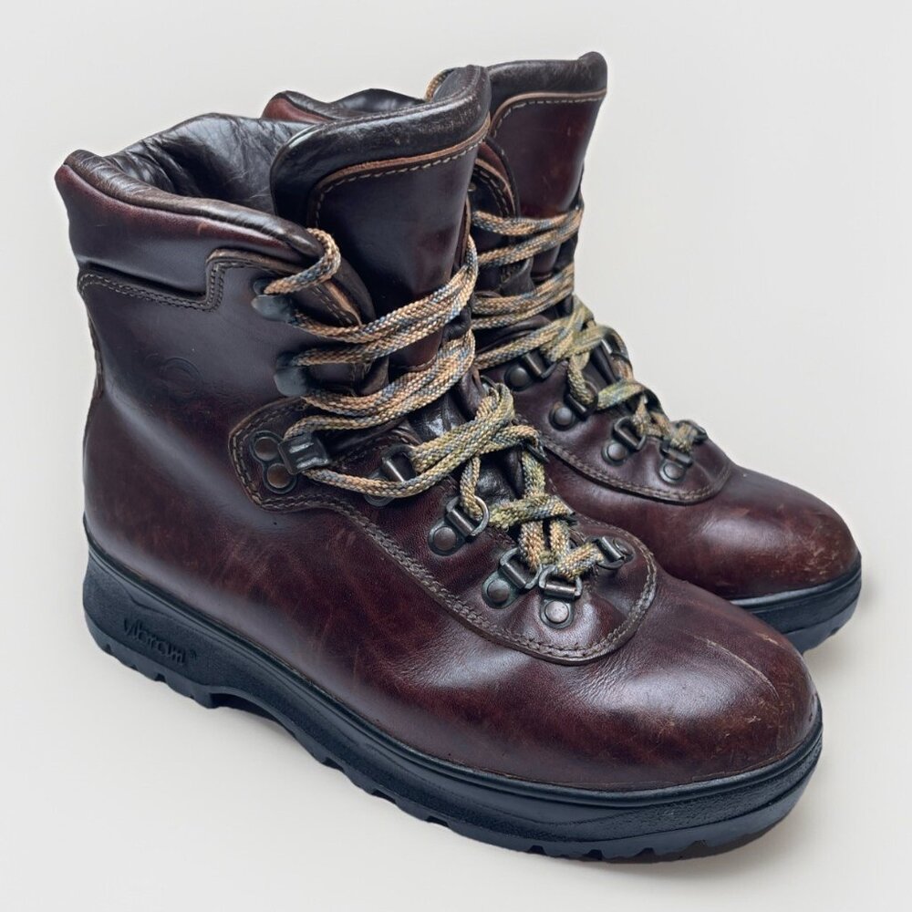 VTG Alico Hiking Mountain Leather Brown Boots Made In Italy Men **No Size  Read*